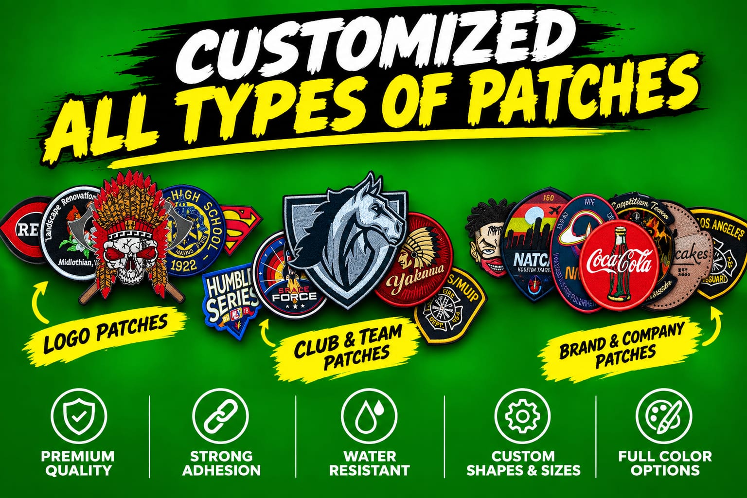 All types of custom patches