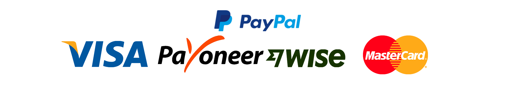 Accepted payment methods: PayPal, Visa, Payoneer, Wise and Mastercard
